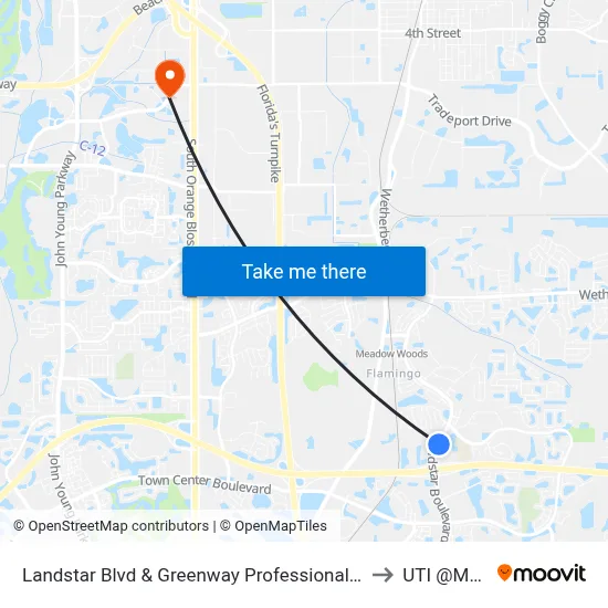 Landstar Blvd & Greenway Professional Ct to UTI @MMI map