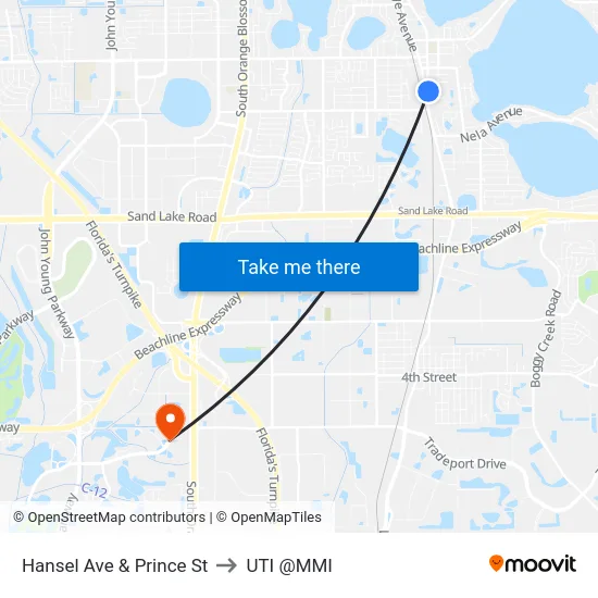 Hansel Ave & Prince St to UTI @MMI map