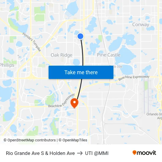 Rio Grande Ave S & Holden Ave to UTI @MMI map
