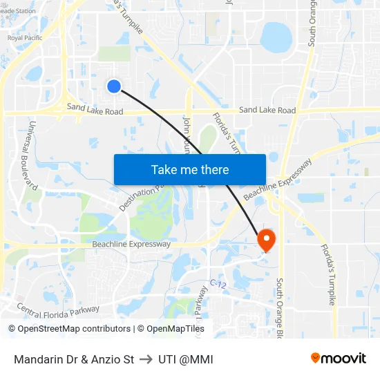 Mandarin Dr & Anzio St to UTI @MMI map