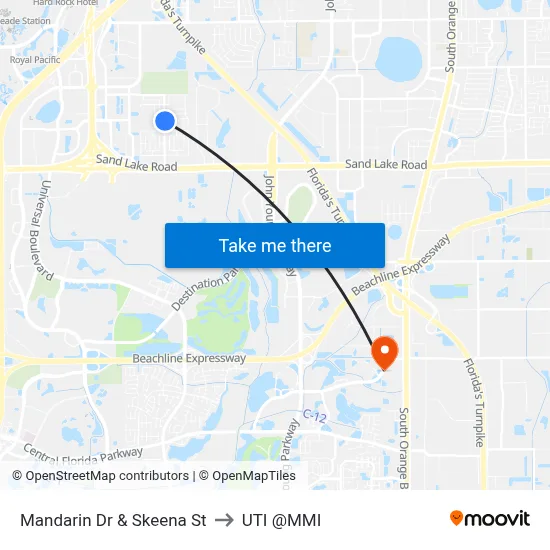 Mandarin Dr & Skeena St to UTI @MMI map