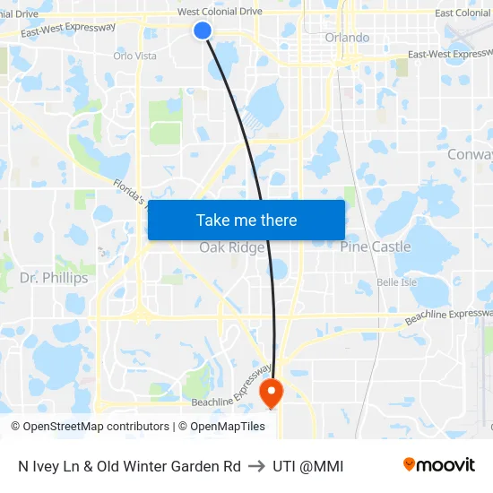 N Ivey Ln & Old Winter Garden Rd to UTI @MMI map