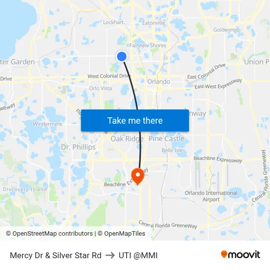 Mercy Dr & Silver Star Rd to UTI @MMI map