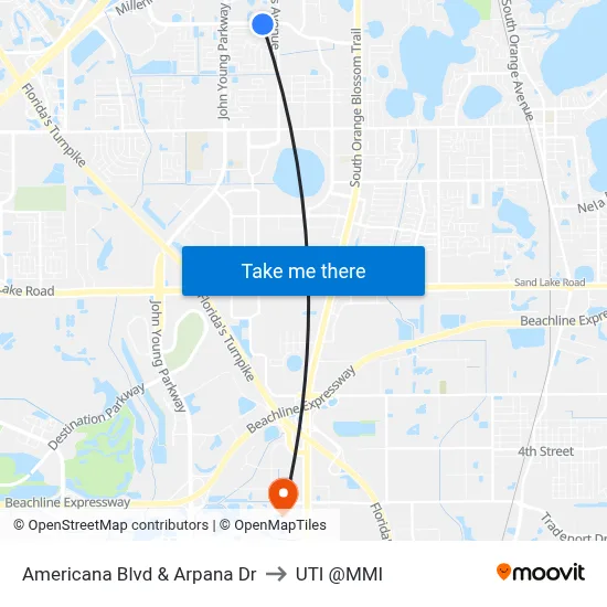 Americana Blvd & Arpana Dr to UTI @MMI map