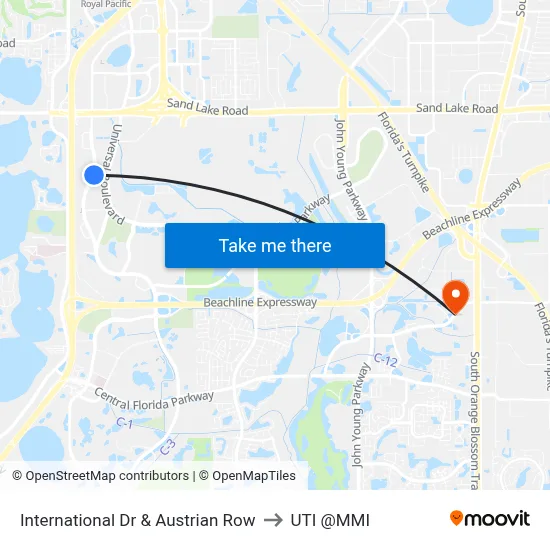 International Dr & Austrian Row to UTI @MMI map