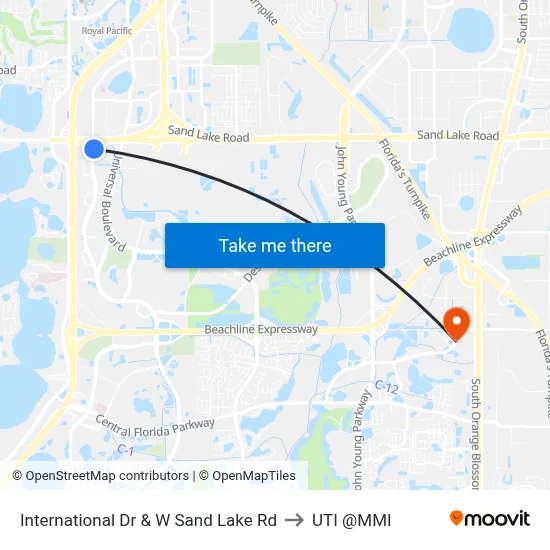 International Dr & W Sand Lake Rd to UTI @MMI map