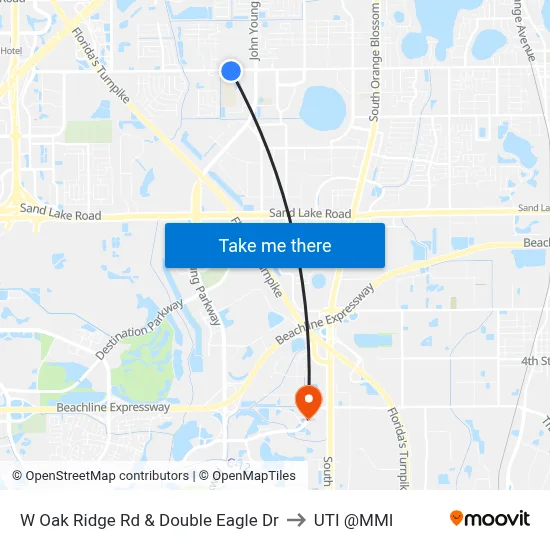 W Oak Ridge Rd & Double Eagle Dr to UTI @MMI map