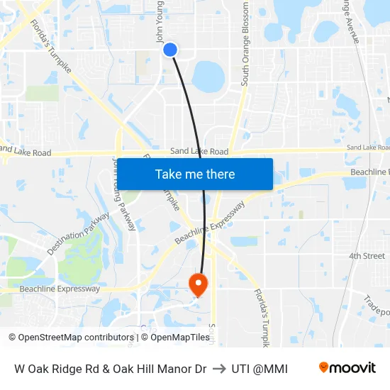 W Oak Ridge Rd & Oak Hill Manor Dr to UTI @MMI map