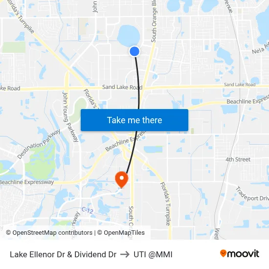 Lake Ellenor Dr & Dividend Dr to UTI @MMI map