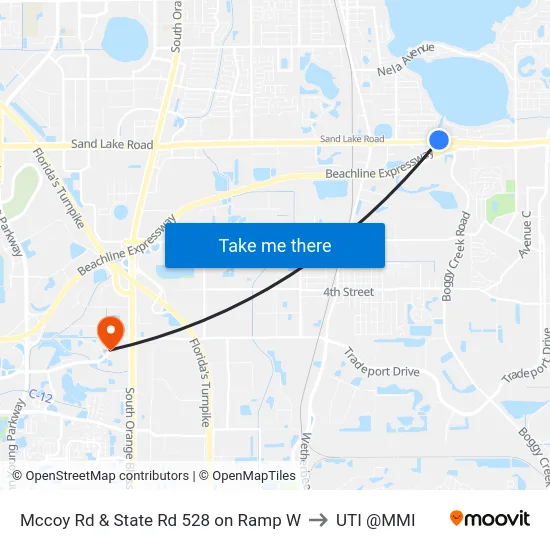 Mccoy Rd & State Rd 528 on Ramp W to UTI @MMI map