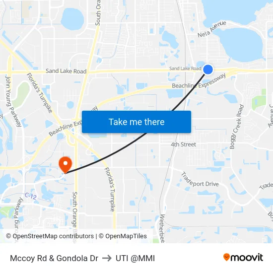 Mccoy Rd & Gondola Dr to UTI @MMI map