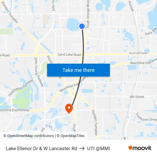 Lake Ellenor Dr & W Lancaster Rd to UTI @MMI map