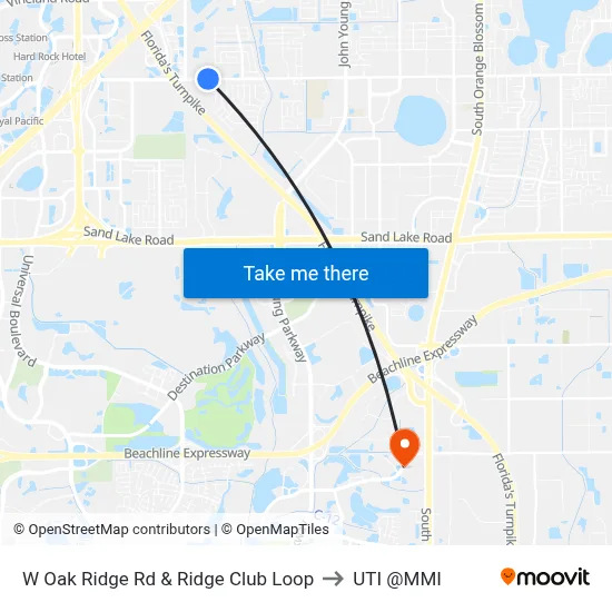 W Oak Ridge Rd & Ridge Club Loop to UTI @MMI map