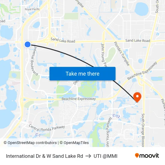 International Dr & W Sand Lake Rd to UTI @MMI map