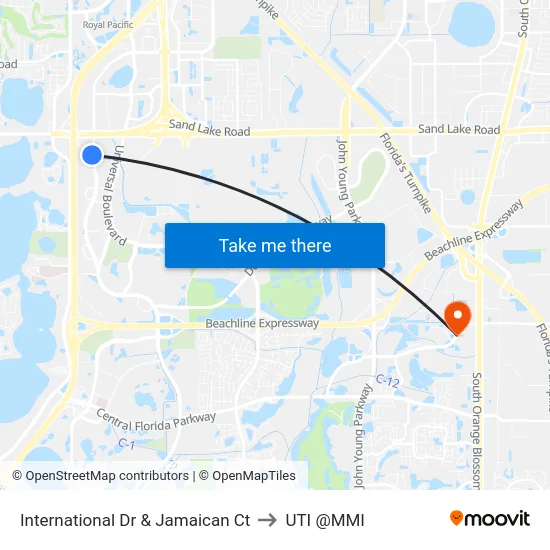 International Dr & Jamaican Ct to UTI @MMI map