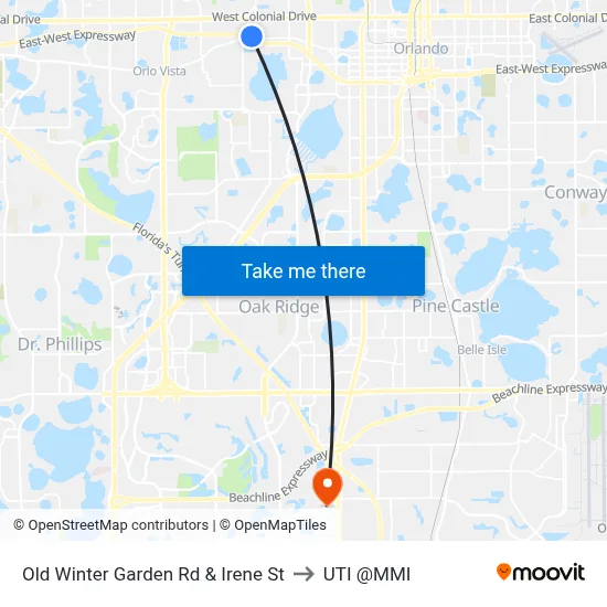 Old Winter Garden Rd & Irene St to UTI @MMI map