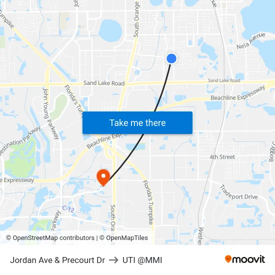 Jordan Ave & Precourt Dr to UTI @MMI map
