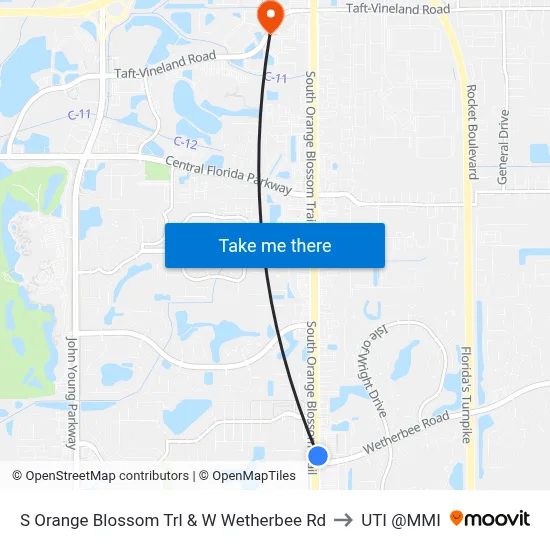S Orange Blossom Trl & W Wetherbee Rd to UTI @MMI map