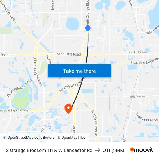 S Orange Blossom Trl & W Lancaster Rd to UTI @MMI map