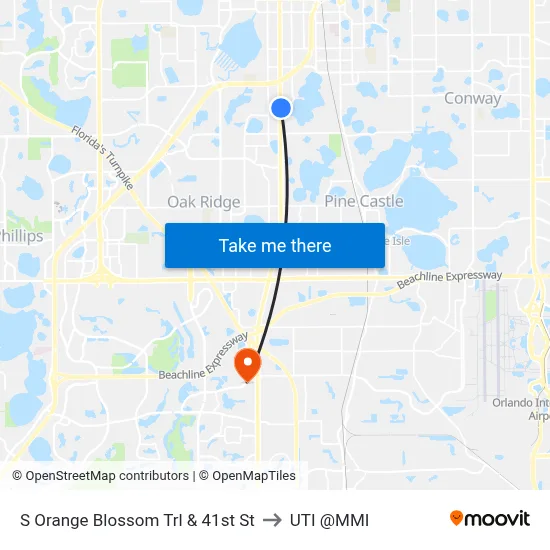 S Orange Blossom Trl & 41st St to UTI @MMI map