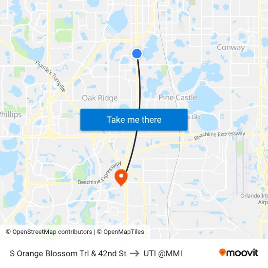 S Orange Blossom Trl & 42nd St to UTI @MMI map