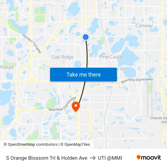 S Orange Blossom Trl & Holden Ave to UTI @MMI map