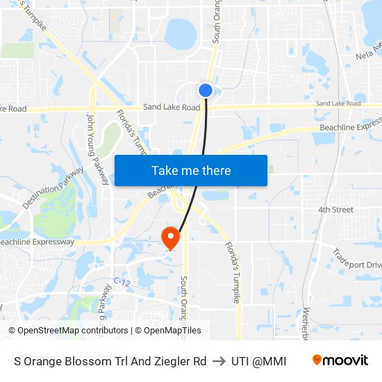 S Orange Blossom Trl And Ziegler Rd to UTI @MMI map
