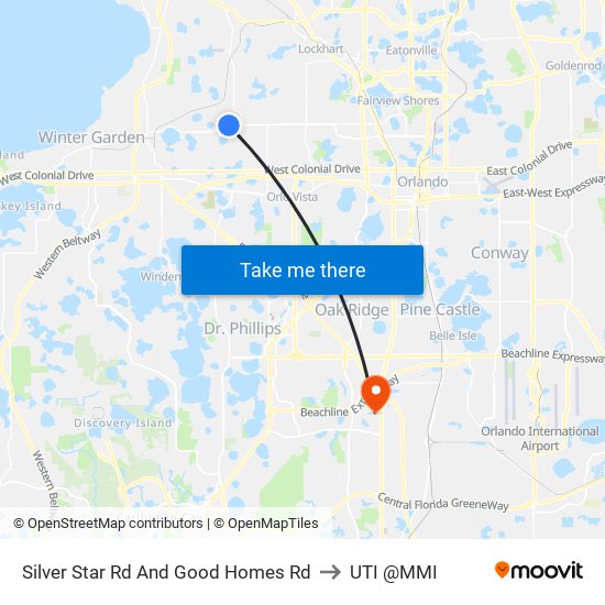 Silver Star Rd And Good Homes Rd to UTI @MMI map