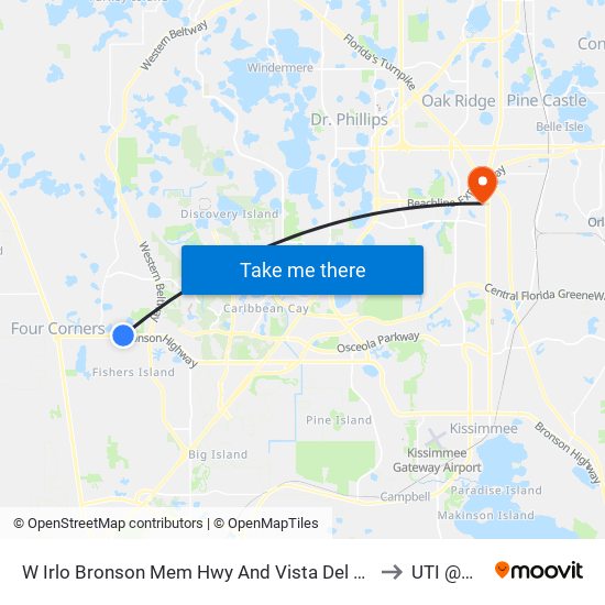 W Irlo Bronson Mem Hwy And Vista Del Lago Blvd to UTI @MMI map