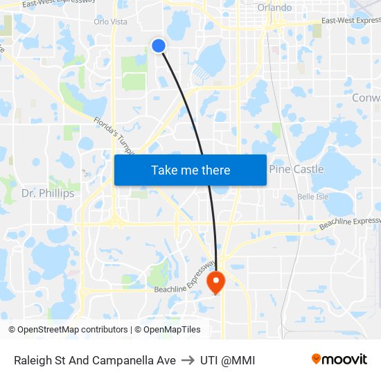 Raleigh St And Campanella Ave to UTI @MMI map