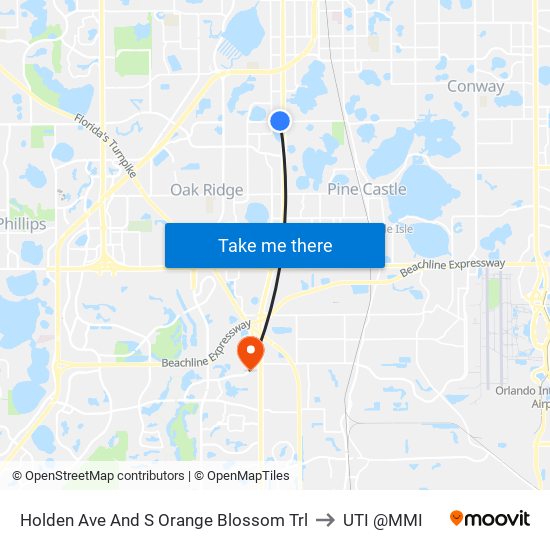 Holden Ave And S Orange Blossom Trl to UTI @MMI map