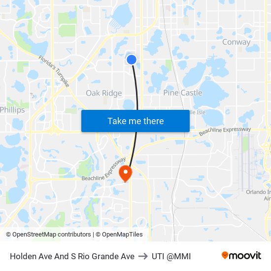 Holden Ave And S Rio Grande Ave to UTI @MMI map