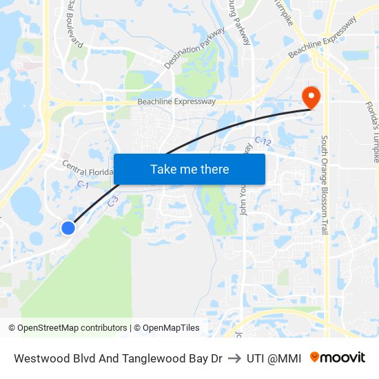 Westwood Blvd And Tanglewood Bay Dr to UTI @MMI map