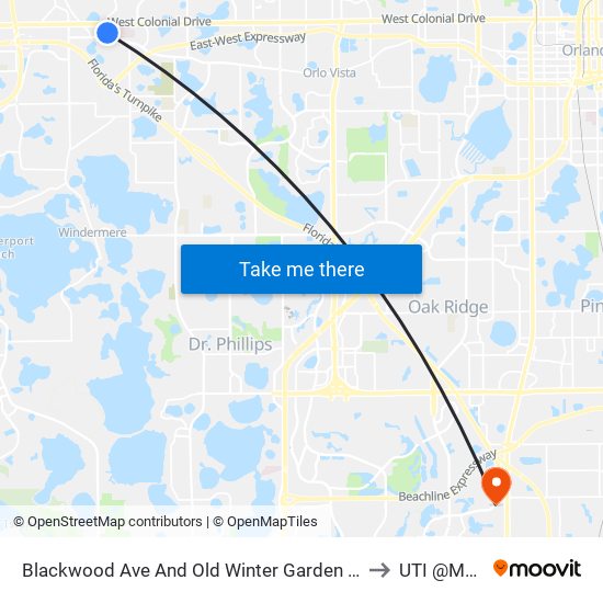 Blackwood Ave And Old Winter Garden Rd to UTI @MMI map