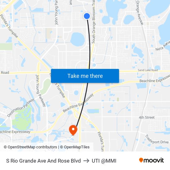 S Rio Grande Ave And Rose Blvd to UTI @MMI map