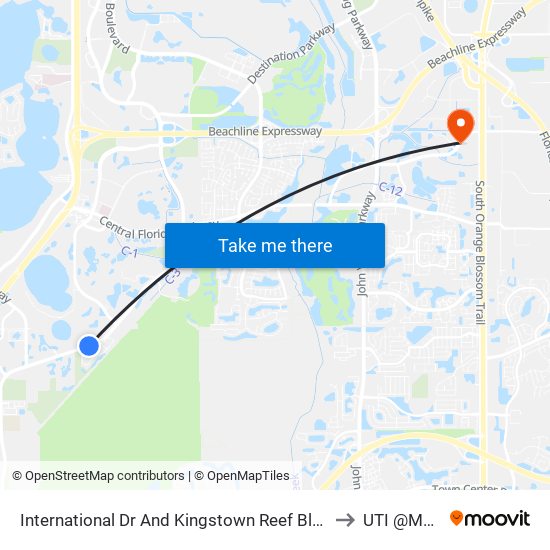 International Dr And Kingstown Reef Blvd to UTI @MMI map