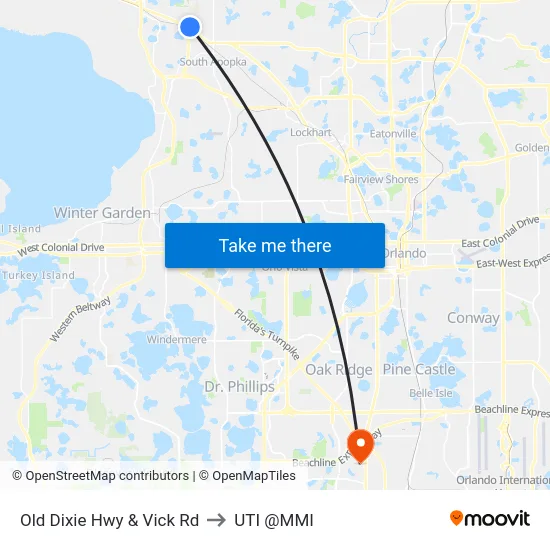 Old Dixie Hwy & Vick Rd to UTI @MMI map
