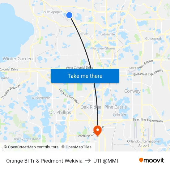 Orange Bl Tr & Piedmont-Wekivia to UTI @MMI map