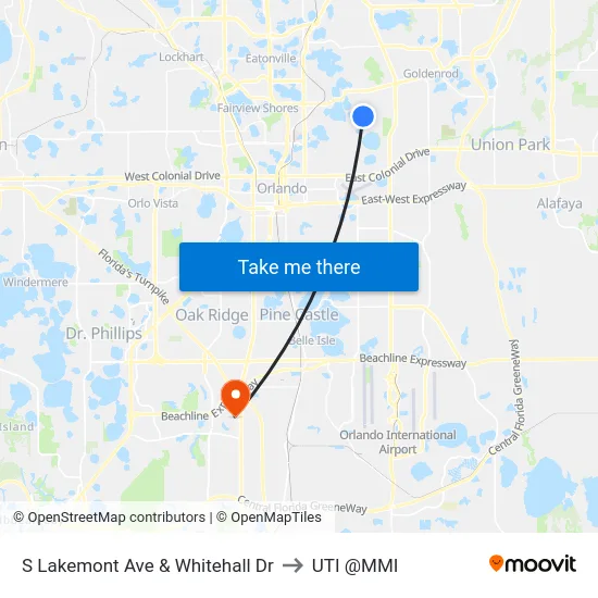 S Lakemont Ave & Whitehall Dr to UTI @MMI map