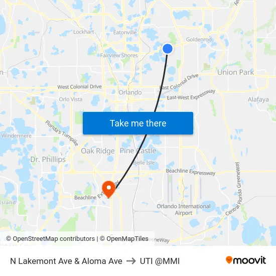 N Lakemont Ave & Aloma Ave to UTI @MMI map