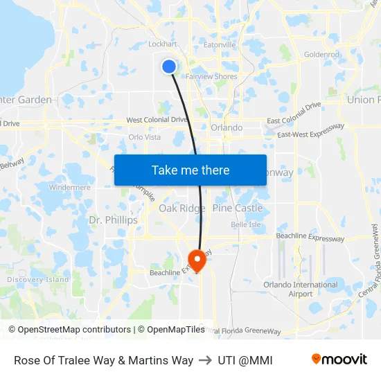 Rose Of Tralee Way & Martins Way to UTI @MMI map