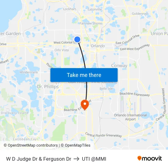 W D Judge Dr & Ferguson Dr to UTI @MMI map