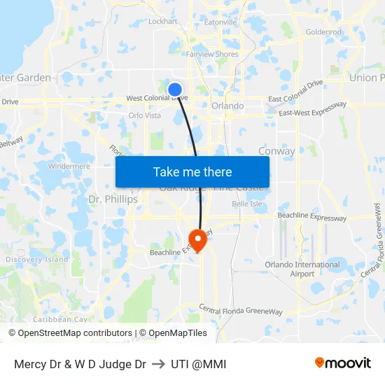 Mercy Dr & W D Judge Dr to UTI @MMI map