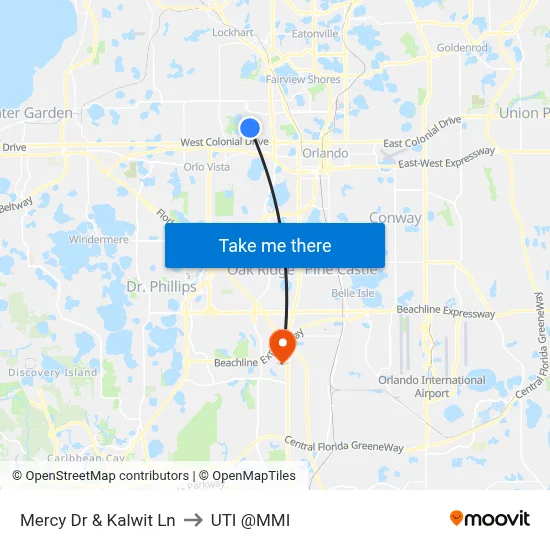 Mercy Dr & Kalwit Ln to UTI @MMI map