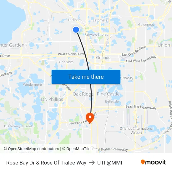 Rose Bay Dr & Rose Of Tralee Way to UTI @MMI map
