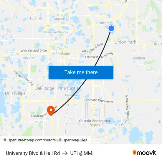 University Blvd & Hall Rd to UTI @MMI map