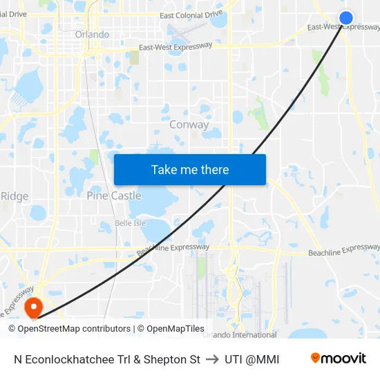 N Econlockhatchee Trl & Shepton St to UTI @MMI map
