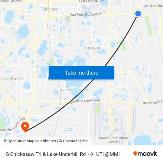 S Chickasaw Trl & Lake Underhill Rd to UTI @MMI map