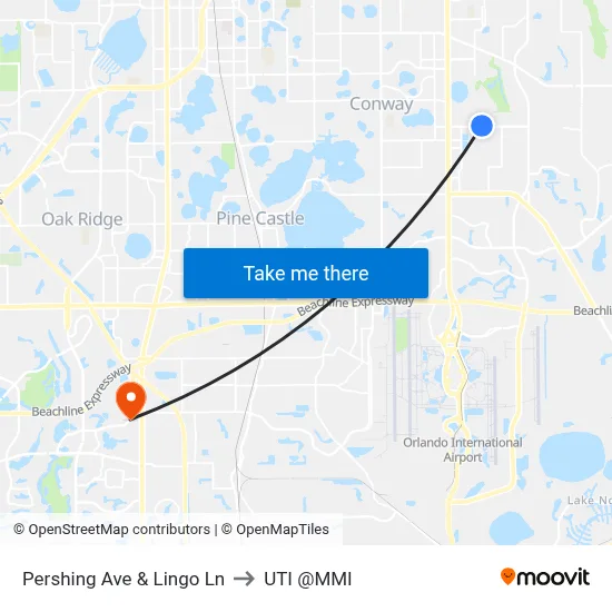 Pershing Ave & Lingo Ln to UTI @MMI map