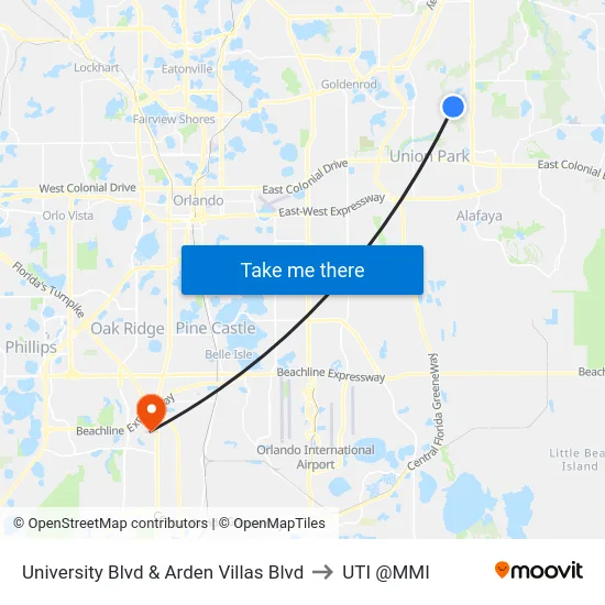 University Blvd & Arden Villas Blvd to UTI @MMI map